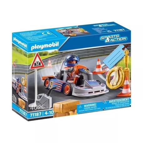 Playmobil - 71187 - Pilote de kart - Sports and Action - Mixte - 40 pièces BLEU 1 - vertbaudet enfant 