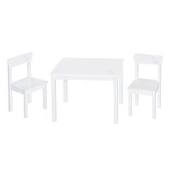 ROBA Ensemble Table + 2 Chaises Enfants - Little Stars - Motif Étoiles - Table de Jeu et d'Apprentissage - Blanc  - vertbaudet enfant