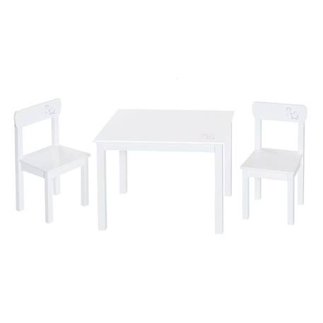 ROBA Ensemble Table + 2 Chaises Enfants - Little Stars - Motif Étoiles - Table de Jeu et d'Apprentissage - Blanc BLANC 1 - vertbaudet enfant 