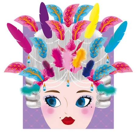 Kit Créatif Bal Masqué Janod - Coffret pour réaliser 4 tableaux 3D avec plumes colorées - Dès 7 ans ROSE 3 - vertbaudet enfant 