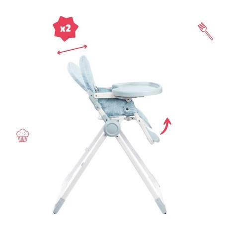 Badabulle Chaise haute pour bébé ultra compacte et légère - Dossier et tablette ajustables, Dès 6 mois BLEU 3 - vertbaudet enfant 