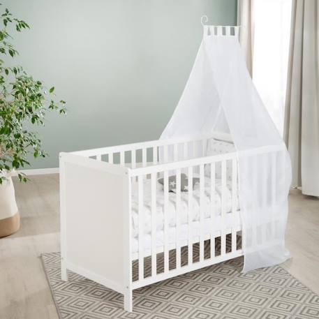 ROBA Lit Bébé 60 x 120 cm 2 en 1 - Lit Indépendant et Cododo + Équipement Complet - Hauteur Réglable 6 fois - Bois Blanc BLANC 2 - vertbaudet enfant 