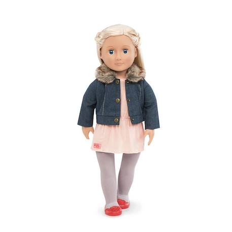 Tenue pour poupée Our Generation - Buki - Veste en jean et robe - Rose et beige - A partir de 10 ans ROSE 1 - vertbaudet enfant 