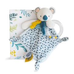 Jouet-Premier âge-Doudous et jouets en tissu-Doudou et Compagnie - Doudou Koala Avec Hochet - 22 cm - Bleu - Yoca le Koala