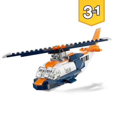 LEGO® Creator 31126 L’Avion Supersonique, Jouet 3 en 1 Hélicoptère Bateau Avion BLEU 3 - vertbaudet enfant 