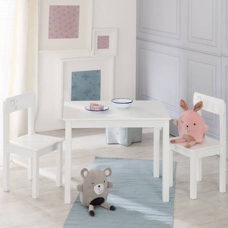 ROBA Ensemble Table + 2 Chaises Enfants - Little Stars - Motif Étoiles - Table de Jeu et d'Apprentissage - Blanc BLANC 2 - vertbaudet enfant 