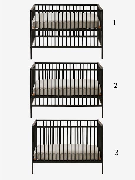 Lit bébé Cocoon blanc+bois+noir 10 - vertbaudet enfant 