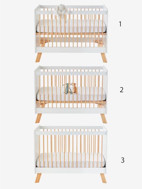 Lit bébé à barreaux GRANDE OURSE BLANC / BOIS 4 - vertbaudet enfant 