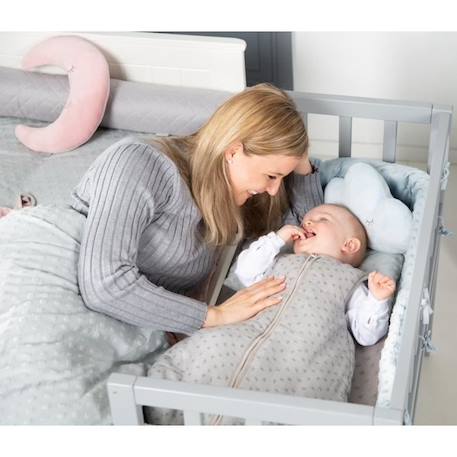 Tour de lit bébé ROBA Lil Planet certifié GOTS - 170x16 cm - Bleu clair BLEU 3 - vertbaudet enfant 