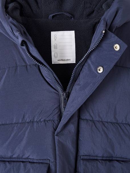 Doudoune garçon longue doublée sherpa marine 4 - vertbaudet enfant 