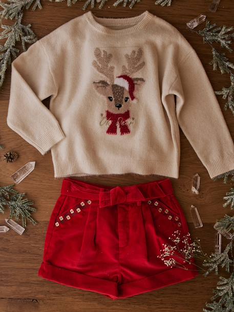 Coffret de Noël pull jacquard "Renne" + 1 chouchou fille  - vertbaudet enfant