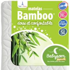 Chambre et rangement-Matelas Bébé Bamboo - BABYSOM - 60x120 cm - Déhoussable - Sans Traitement Chimique - Épaisseur 10 cm