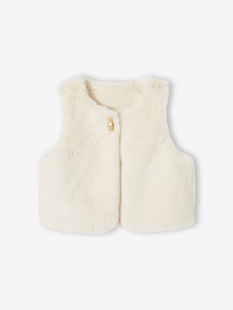 Ensemble de Noël bébé : robe, gilet en fausse fourrure, collants et bandeau assorti rouge 4 - vertbaudet enfant 