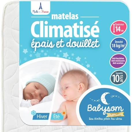 Babysom - Matelas Bébé Climatisé - 70x140 cm