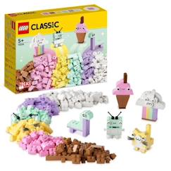 Jouet-Jeux d'imagination-LEGO® Classic 11028 L’Amusement Créatif Pastel, Jouets Briques avec Dinosaure et Chat, Cadeau
