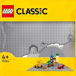 Jouet-Jeux d'imagination-LEGO® 11024 Classic La Plaque De Construction Grise 48x48, Socle de Base pour Construction, Assemblage et Exposition