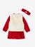 Ensemble de Noël bébé : robe, gilet en fausse fourrure, collants et bandeau assorti rouge 7 - vertbaudet enfant 