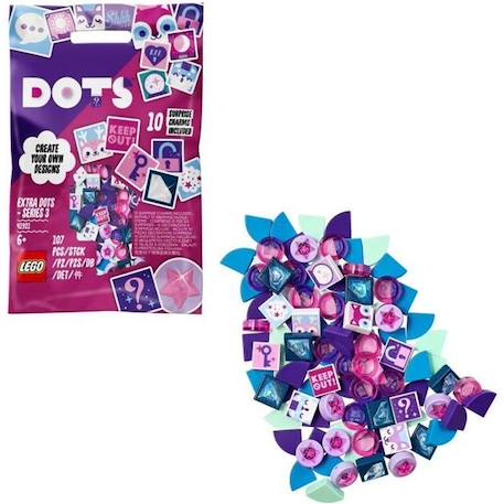 LEGO® DOTS 41921 Tuiles de décoration DOTS - Paquet incluant 10 tuiles surprise à collectionner et à combiner avec les autres sets VIOLET 1 - vertbaudet enfant 