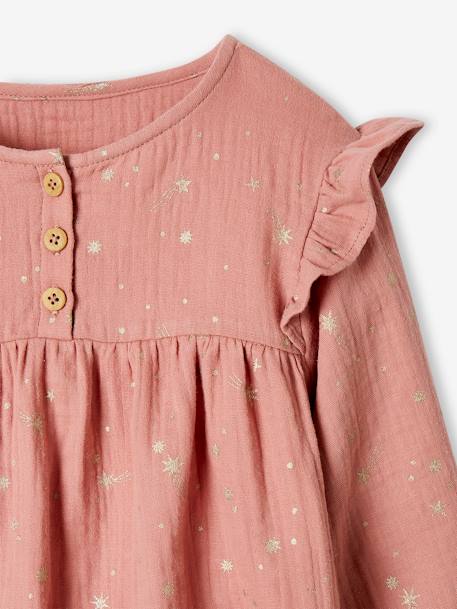 Pyjama long fille noël en gaze de coton blush 5 - vertbaudet enfant 