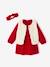 Ensemble de Noël bébé : robe, gilet en fausse fourrure, collants et bandeau assorti rouge 2 - vertbaudet enfant 