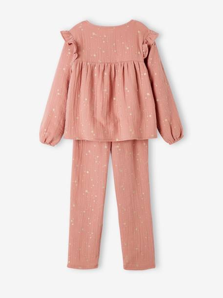 Pyjama long fille noël en gaze de coton blush 4 - vertbaudet enfant 
