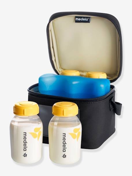 Cooler Bag - Compartiment et bloc réfrigérant + 4 biberons noir 1 - vertbaudet enfant 