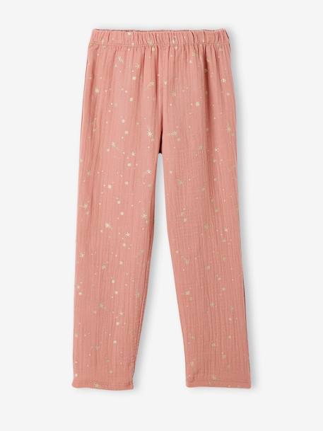 Pyjama long fille noël en gaze de coton blush 3 - vertbaudet enfant 