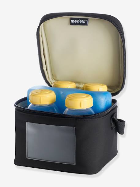 Cooler Bag - Compartiment et bloc réfrigérant + 4 biberons noir 2 - vertbaudet enfant 