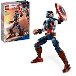 Jouet-LEGO® Marvel 76258 La Figurine de Captain America avec Bouclier, Jouet et Décoration Avengers