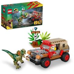 Jouet-Jeux d'imagination-LEGO® Jurassic Park 76958 L'Embuscade du Dilophosaure, Jouet de Dinosaure avec Voiture Jeep