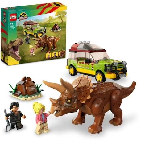 LEGO® Jurassic Park 76959 La Recherche du Tricératops, Jouet de Voiture avec Figurine Dinosaure MARRON 1 - vertbaudet enfant 