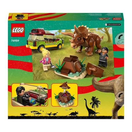 LEGO® Jurassic Park 76959 La Recherche du Tricératops, Jouet de Voiture avec Figurine Dinosaure MARRON 6 - vertbaudet enfant 