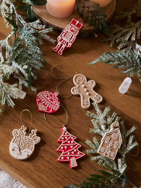 Lot de 6 décorations de Noël effet biscuit à suspendre blanc 1 - vertbaudet enfant 