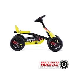 Jouet-Kart à pédales BERG Buzzy Aero - Jaune/Lime - Pour Enfant de 2 à 5 ans - 4 roues - BERG