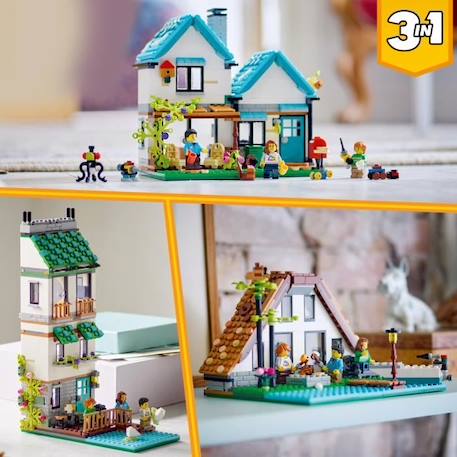 LEGO® Creator 3-en-1 31139 La Maison Accueillante, Maquette avec 3 Maisons Différentes, et Figurines BLEU 5 - vertbaudet enfant 