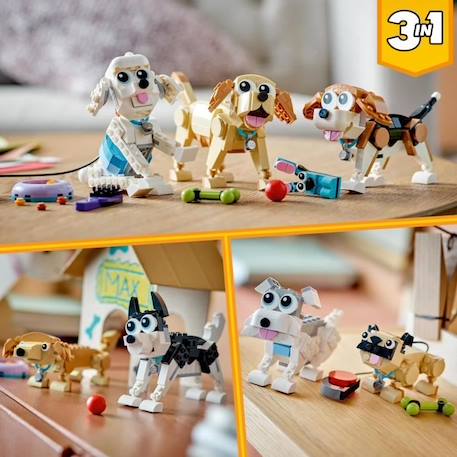 LEGO® Creator 3-en-1 31137 Adorables Chiens, Figurines de Teckel, Carlin, Caniche, Enfants Dès 7 Ans BEIGE 5 - vertbaudet enfant 
