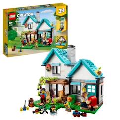 -LEGO® Creator 3-en-1 31139 La Maison Accueillante, Maquette avec 3 Maisons Différentes, et Figurines