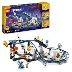 -LEGO® Creator 31142 Les Montagnes Russes de l’Espace, Jouet avec Fusée Spatiale, Planètes et Briques