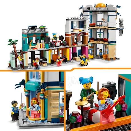 LEGO® Creator 31141 La Grand-rue, Jouet de Construction avec Gratte-Ciel et Rue de Marché, Idée Cadeau JAUNE 3 - vertbaudet enfant 