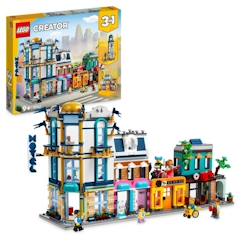 Jouet-Jeux d'imagination-LEGO® Creator 31141 La Grand-rue, Jouet de Construction avec Gratte-Ciel et Rue de Marché, Idée Cadeau