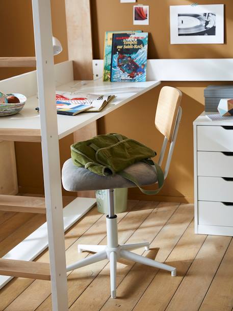 Chaise de bureau métal et bois LIGNE SCHOOL gris 4 - vertbaudet enfant 