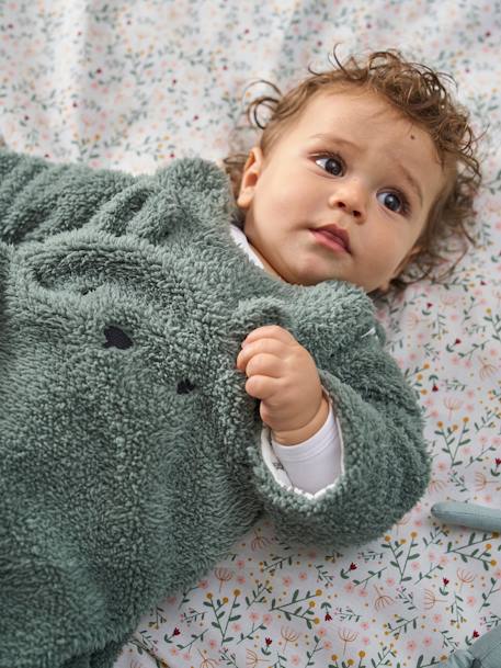 Gigoteuse hiver manches amovibles en polaire Ours GREEN FOREST beige foncé+écru+vert sauge 13 - vertbaudet enfant 