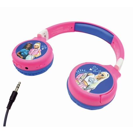 Casque audio Barbie 2 en 1 Bluetooth et Filaire pour enfants avec limitation de son - LEXIBOOK ROSE 4 - vertbaudet enfant 