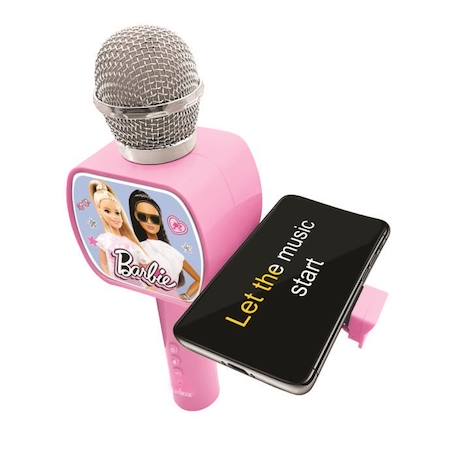 Microphone sans fil Barbie avec enceinte Bluetooth, support téléphone rétractable et fonction changement de voix ROSE 3 - vertbaudet enfant 