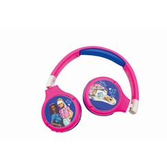 Jouet-Jeux éducatifs-Jeux scientifiques et multimédia-Casque audio Barbie 2 en 1 Bluetooth et Filaire pour enfants avec limitation de son - LEXIBOOK