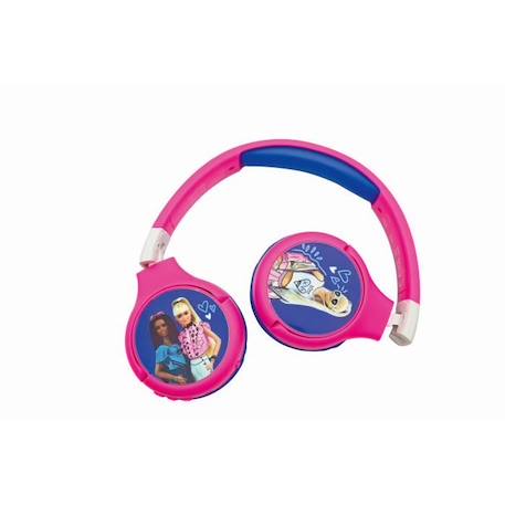 Casque audio Barbie 2 en 1 Bluetooth et Filaire pour enfants avec limitation de son - LEXIBOOK ROSE 1 - vertbaudet enfant 