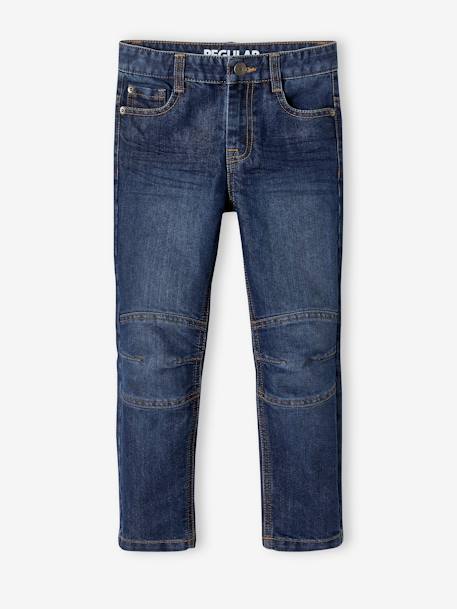 Jean garçon droit indestructible morphologique MEDIUM denim brut+denim stone 1 - vertbaudet enfant 