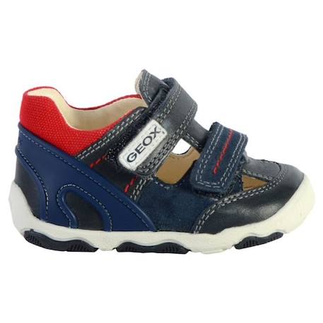 Basket Cuir Enfant Geox - Marine/Rouge - Scratch - Confort exceptionnel BLEU 2 - vertbaudet enfant 