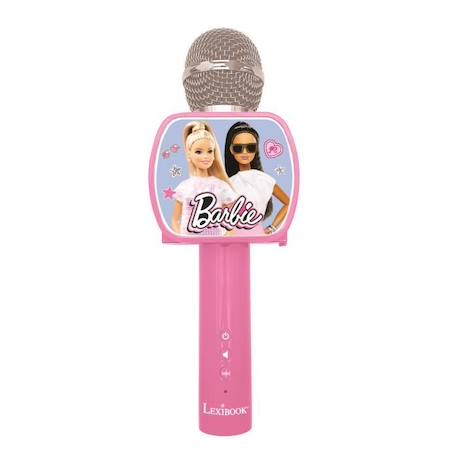 Microphone sans fil Barbie avec enceinte Bluetooth, support téléphone rétractable et fonction changement de voix ROSE 1 - vertbaudet enfant 