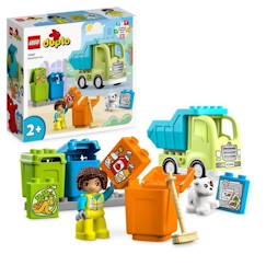 Jouet-Jeux d'imagination-LEGO® DUPLO 10987 Le Camion de Recyclage, Jouets Éducatifs et de Tri de Couleurs, Enfants 2 Ans